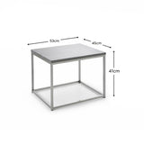 Jay side table - concrete effect and chrome - Laura James
