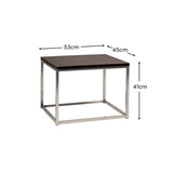 Jay Walnut Side Table - Chrome Frame - Laura James