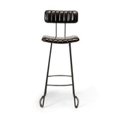 Jayden Black Backed Leather Bar Stool