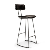 Jayden Black Backed Leather Bar Stool