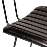 Jayden Black Backed Leather Bar Stool