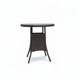 2 Seater Rattan Bistro Dining Set in Brown - Garden Furniture Outdoor Laura James