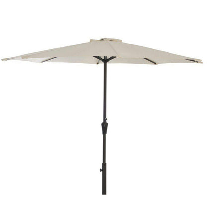 Ashby 8 Seater Wooden Round Garden Dining Set with Cream Parasol - 160cm - Laura James