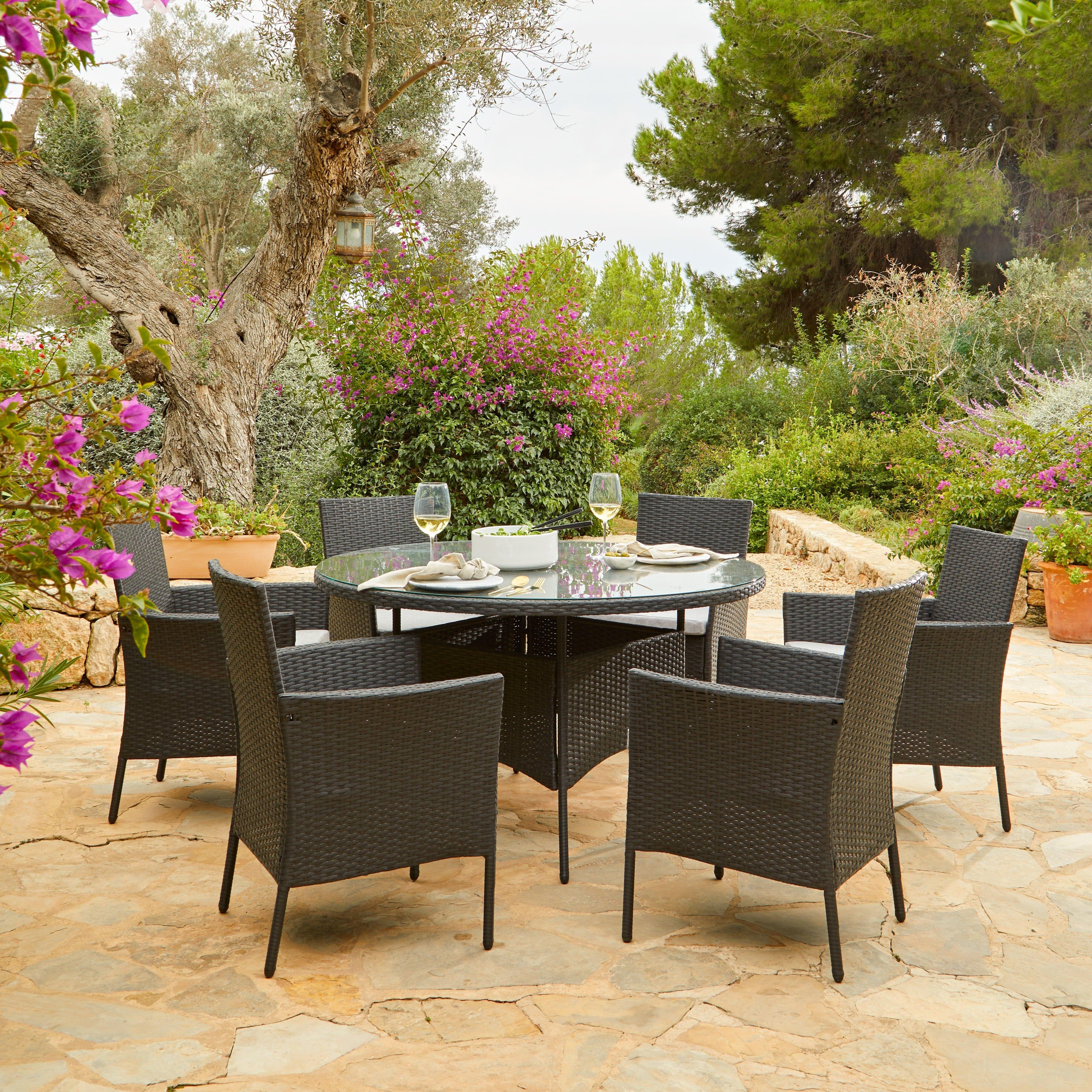 Dining Table Set Black Rattan Garden Sofa Cambridge Rattan Garden