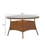 Kemble 8 Seater Rattan Dining Table - Natural Brown - Laura James