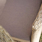 Kemble 8 Seater Rattan Round Dining Set with Grey Parasol - Natural Brown - Laura James