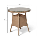 Kemble Natural Brown 2 Seater Rattan Bistro Set - Laura James