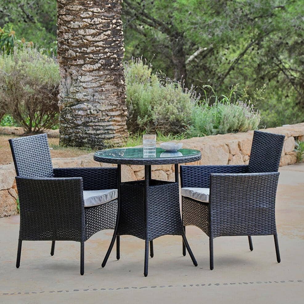 Black rattan bistro table discount