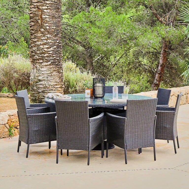 Kemble 8 Seater Round Garden Dining Set