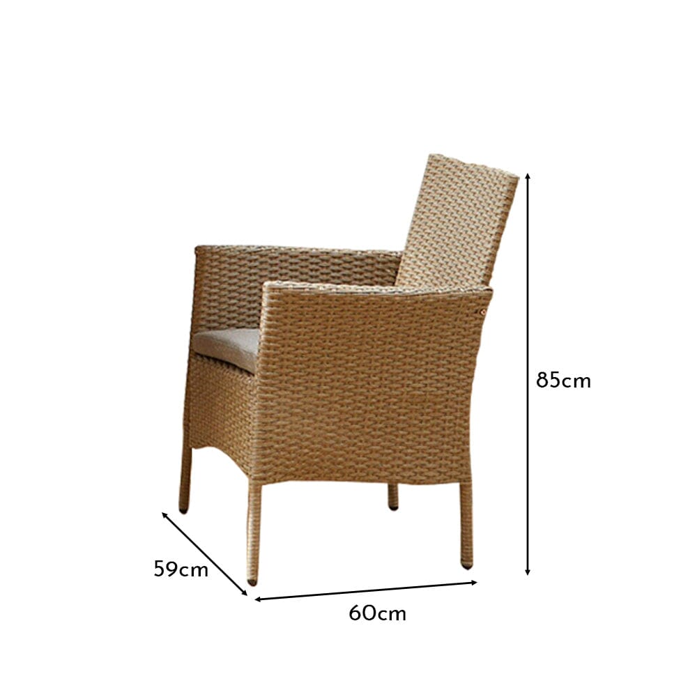 2 x Kemble/Marston Outdoor Stackable Chair - Natural Brown