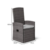 Kemble/Marston Outdoor Reclining Chair with Cushion - Grey - Laura James