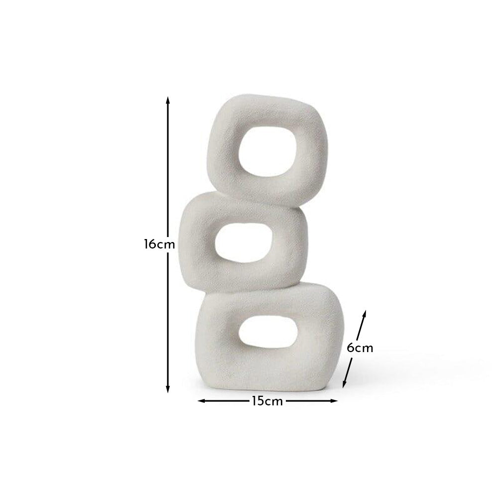 OUTLET - Kinsley 26cm Ceramic Abstract Ornament - White