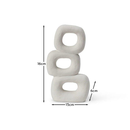OUTLET - Kinsley 26cm Ceramic Abstract Ornament - White