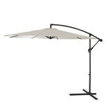 Cream Lean Over Parasol - 2.9m Round with Octagonal Black Base