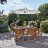 Lennox 6 Seater Wooden Outdoor Dining Set with Cream Parasol