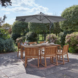 Lennox Table & 6 Lennox Armchairs with Grey Parasol - Laura James