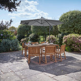Lennox Table & 6 Lennox Armchairs with Grey Parasol - Laura James