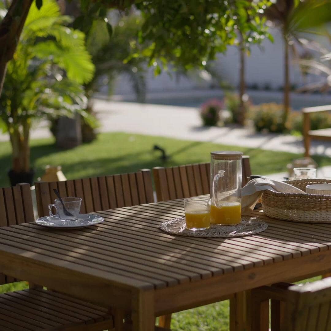 Grey wood outdoor dining table outlet