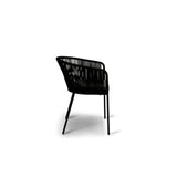 Lennox Table with 6 Hali Black Dining Chairs & Grey Lean Over Parasol