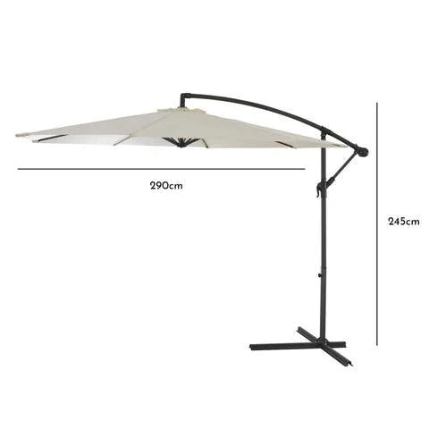 Lennox Table with 6 Oliver Dining Chairs with Cream Lean Over Parasol
