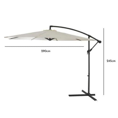 Lennox Table with 6 Oliver Dining Chairs with Cream Lean Over Parasol
