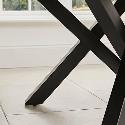 Levi Black Round Dining Table Set - 6 Seater - Faye Black Dining Chairs