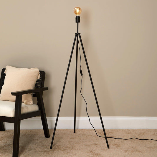 Litton 130cm Metal Floor Lamp - Black - Laura James