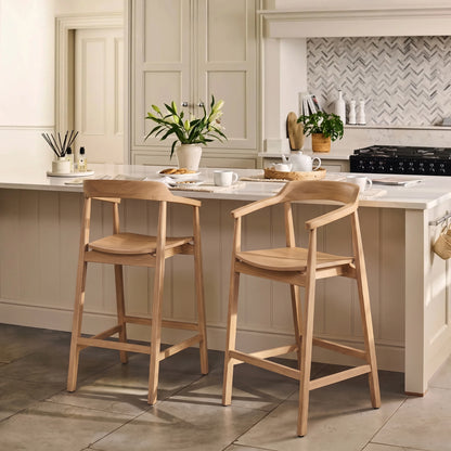 Carter Bar Stool - Whitewash Oak