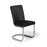 Lola Black Velvet Dining Chair with Chrome Legs - Laura James