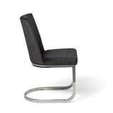 Lola Black Velvet Dining Chair with Chrome Legs - Laura James