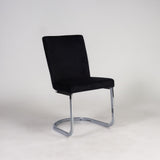 Lola Black Velvet Dining Chair with Chrome Legs - Laura James