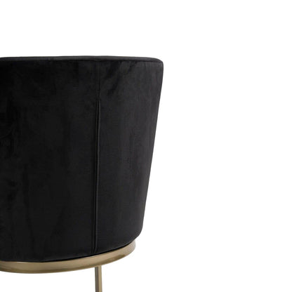 Lola Black Dining Chairs - Set of 2 - Gold Legs - Laura James 