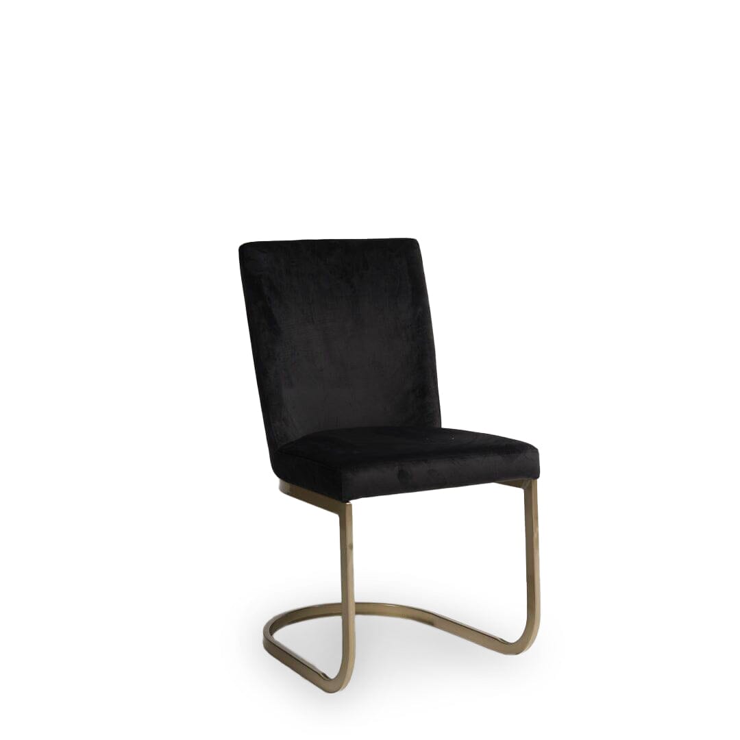 Lola Black Dining Chairs - Set of 2 - Gold Legs - Laura James 
