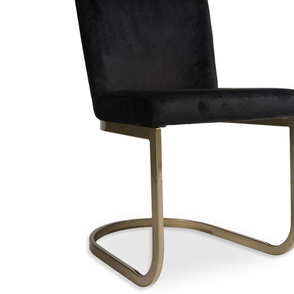Lola Black Dining Chairs - Set of 2 - Gold Legs - Laura James 