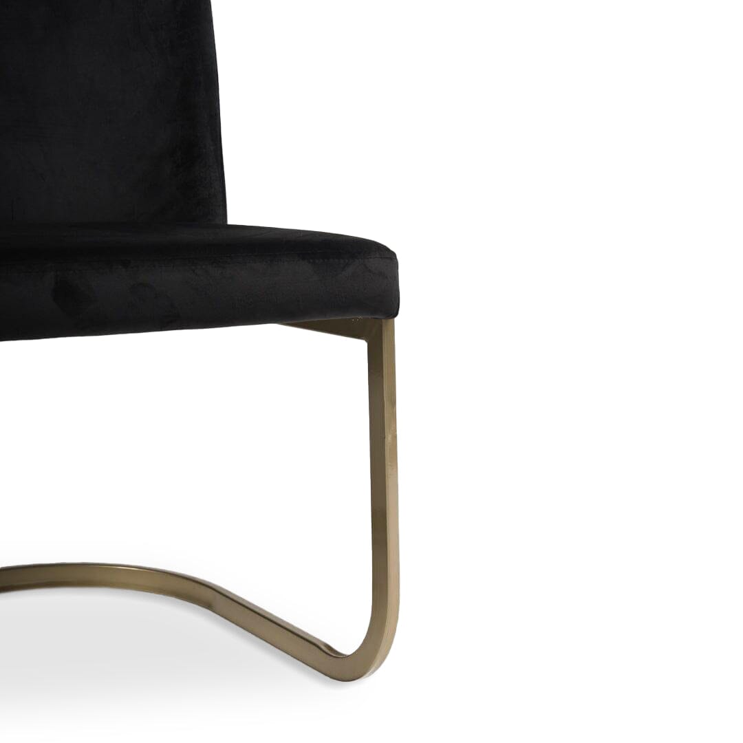 Lola Black Dining Chairs - Set of 2 - Gold Legs - Laura James 