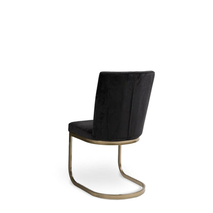 Lola Black Dining Chairs - Set of 2 - Gold Legs - Laura James 