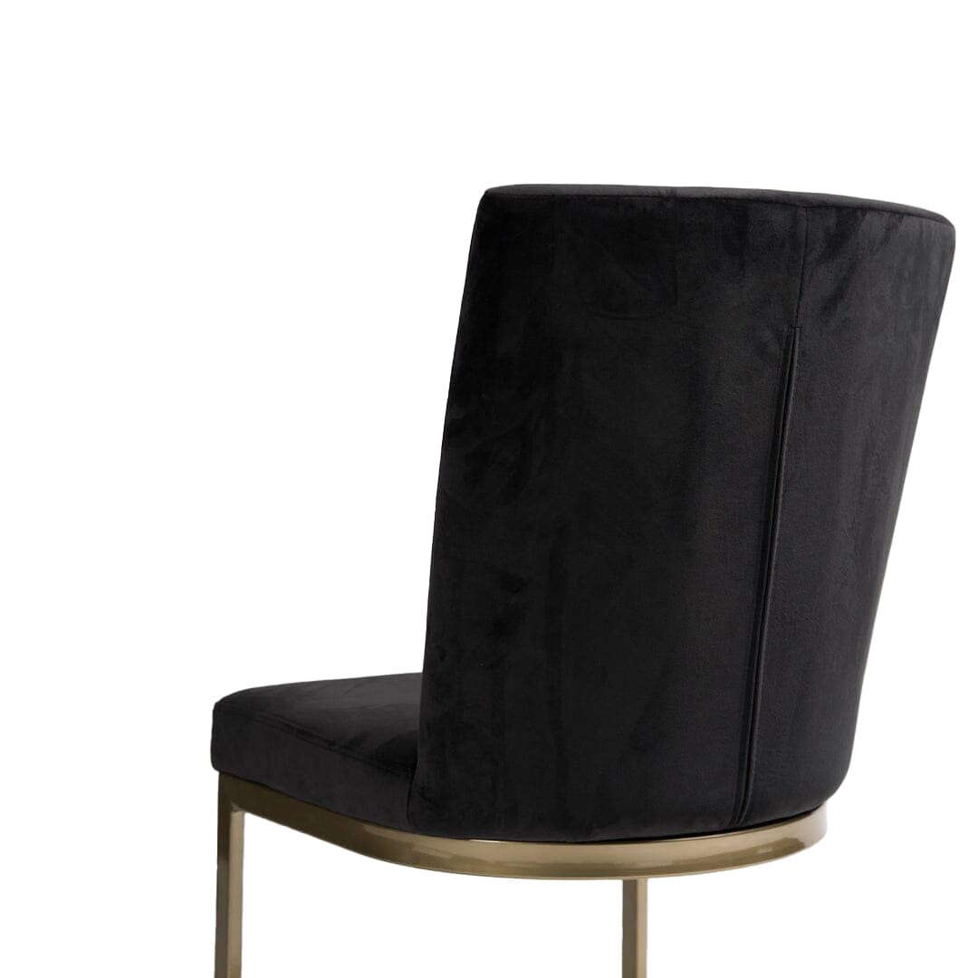 Lola Black Dining Chairs - Set of 2 - Gold Legs - Laura James 
