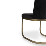 Lola Black Dining Chairs - Set of 2 - Gold Legs - Laura James 