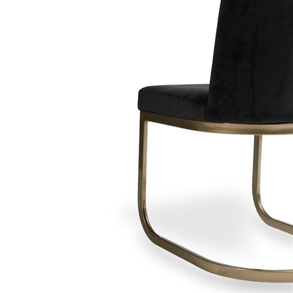 Lola Black Dining Chairs - Set of 2 - Gold Legs - Laura James 
