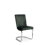 Lola Green Dining Chairs - Set of 2 - Chrome Legs - Laura James
