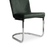Lola Green Dining Chairs - Set of 2 - Chrome Legs - Laura James