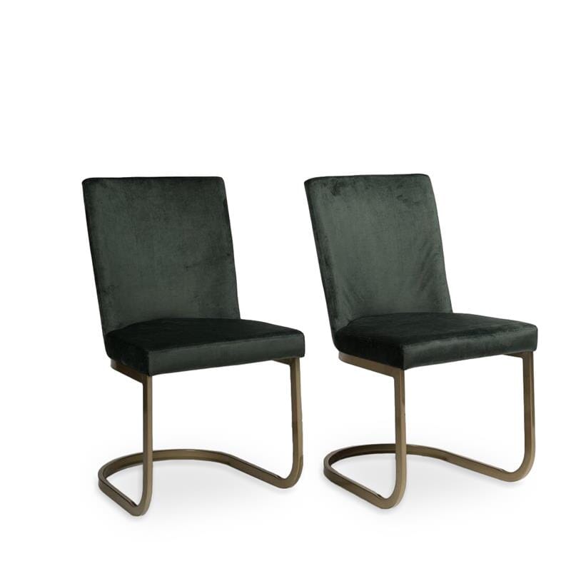Lola Dining Chairs - Set Of 2 - Green & Gold - Laura James 