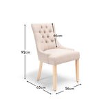 Louis Dining Chairs - Set Of 2 - Soft Beige with Whitewash Legs - Laura James
