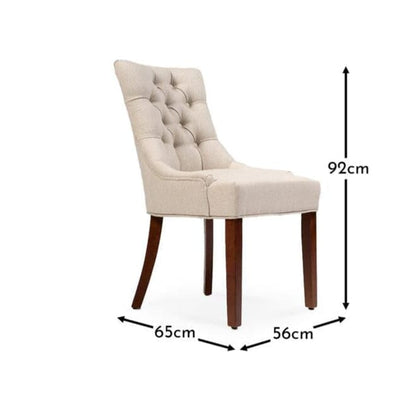 Louis Sand Dining Chairs - Set of 2 - Dark Wood Legs