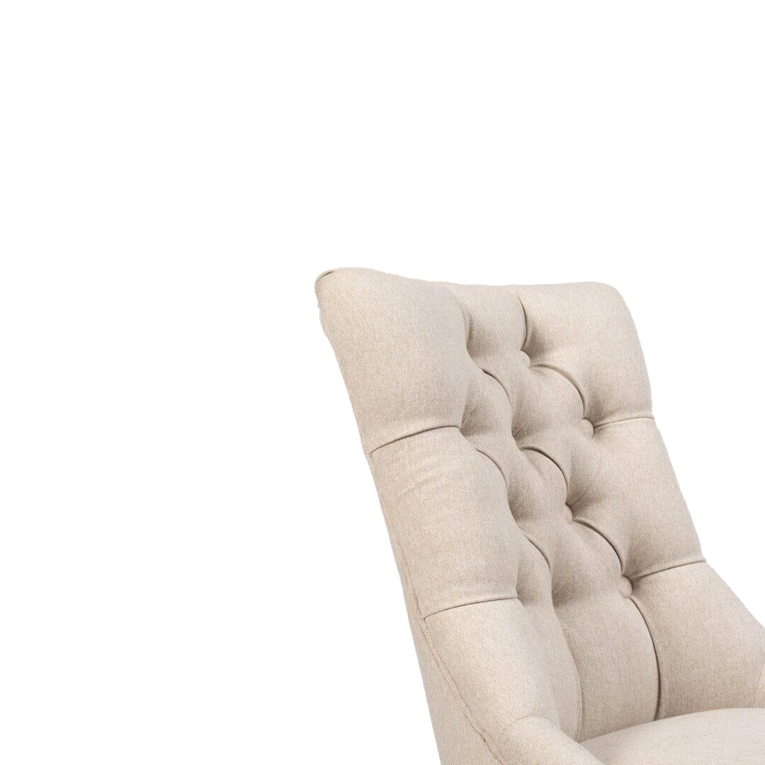 Louis Sand Dining Chairs - Set of 2 - Dark Wood Legs