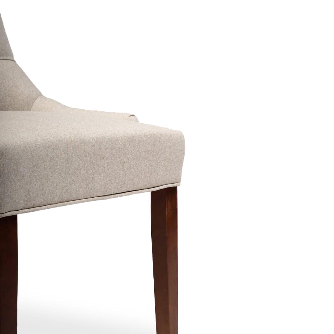 Louis Sand Dining Chairs - Set of 2 - Dark Wood Legs