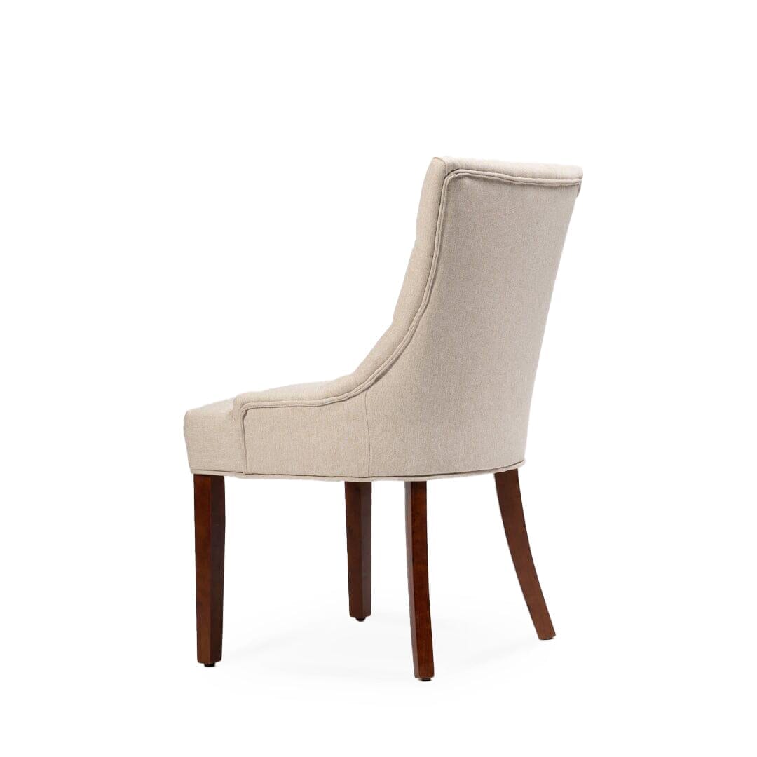 Louis Sand Dining Chairs - Set of 2 - Dark Wood Legs