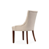 Louis Sand Dining Chairs - Set of 2 - Dark Wood Legs
