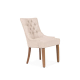 Louis Sand Dining Chairs - Set of 2 - Light Wood Legs - Laura James 