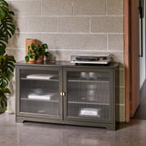 Lua Large 2 Door Sideboard in Fir Green with Fluted Glass - Laura James